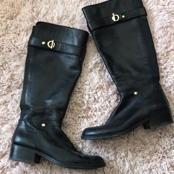 tommy hilfiger black riding boots